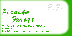 piroska furszt business card